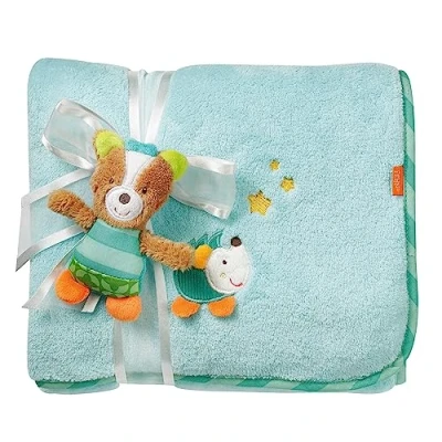 Afbeelding van Fehn knuffeldeken/knuffeldeken voor baby&#039;s en peuters vanaf 0+ maanden om te knuffelen, als kruiponderlegger of snoeffeldoek, afmetingen: 100 x 75 cm vos, Sleeping Forest Fuchs,