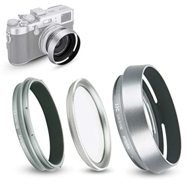 Afbeelding van Zonneklep en adapterring voor Fujifilm Fuji X100VI, X100V, X100F, X100T, X100S, X100, X70 Vervangt LH X100 (met UV filter)