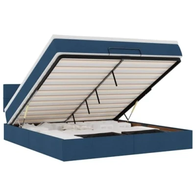 Afbeelding van vidaXL Bedframe met matras 160x200cm stof blauw