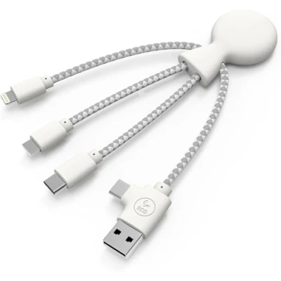 Afbeelding van Xoopar Mr Bio Recycle Plastic Kabel Wit Oplaadkabel MultiConnector USB C