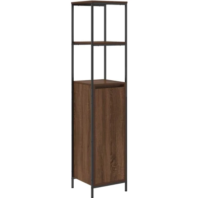 Afbeelding van Badkamermeubel met planken 36x35x165 cm bruin eiken