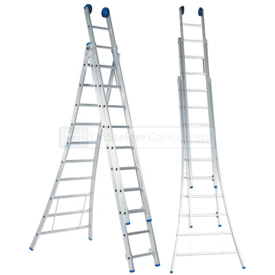 Afbeelding van Ladder Type DB driedelig uitgebogen 3x10 sporten