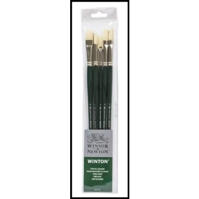 Afbeelding van Winsor &amp; Newton Winton 5990606 penseelset voor olie, acryl en alkyd, 5 stuks