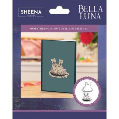 Afbeelding van Sheena Douglass Bella Luna Clearstamp/Stencil Hare&#039;s Tale