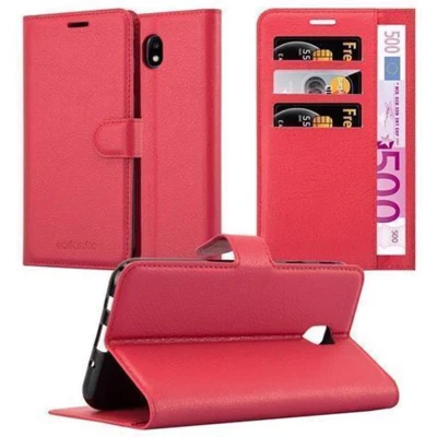 Afbeelding van Cadorabo Hoesje geschikt voor Samsung Galaxy J7 2017 in KARMIJN ROOD Beschermhoes met magnetische sluiting, standfunctie en kaartvakje Book Case Cover Etui