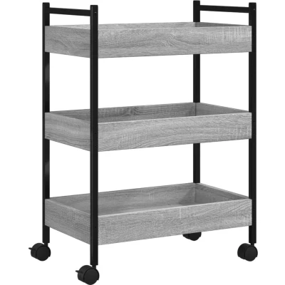 Afbeelding van vidaXL Keukentrolley 50x30x70 cm bewerkt hout grijs sonoma eikenkleur