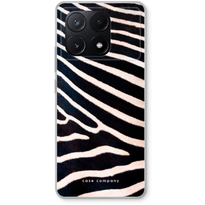 Afbeelding van Case Company® hoesje geschikt voor Xiaomi Poco X6 Pro Zebra Soft Cover Telefoonhoesje Bescherming aan alle Kanten en Schermrand