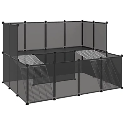 Afbeelding van vidaXL Dierenhok klein 143x107x93 polypropeen en staal zwart