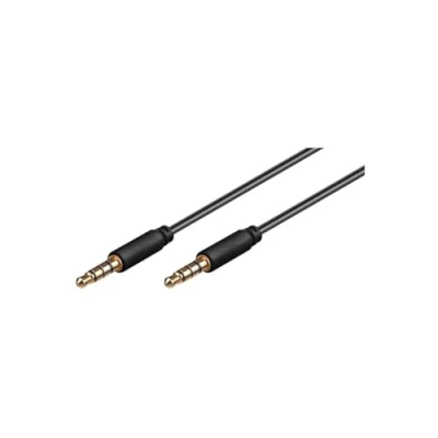 Afbeelding van 3.5 mm jack kabel Goobay 0.5 meter (4 polig, Stereo, Verguld, 100% koper)