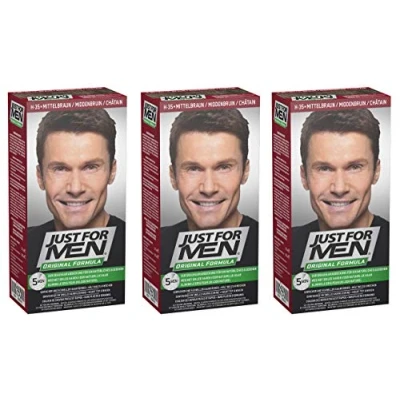 Afbeelding van Just For Men Heren Shampoo Haarkleur Medium Bruin H35 3 Pack