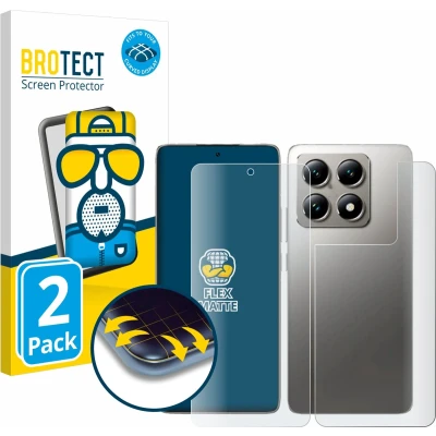 Afbeelding van BROTECT Screenprotector voor Xiaomi 14T Pro (Voor+Achter) Folie Beschermfolie matte volledig dekking (2 Stuks)