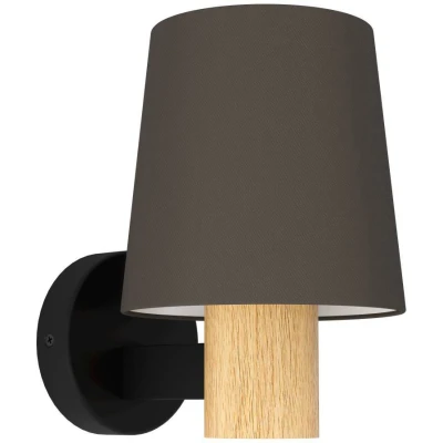 Afbeelding van EGLO Edale Wandlamp E27 15 cm Zwart;Bruin