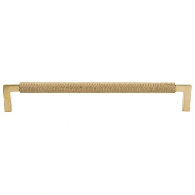 Afbeelding van Messtique Meubelgreep Knurled 207mm gepolijst messing ongelakt