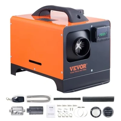 Afbeelding van VEVOR Draagbare alles in één dieselverwarming, 12 V, 8 kW, dieselluchtverwarmer, 0,16 0,62 l/u, 36 C, verstelbaar, 20 25 m², lcd bediening en afstandsbediening, tank 5 l, voor camper auto, zonder
