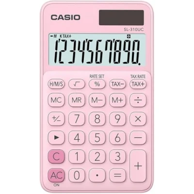 Afbeelding van Casio SL 310UC PK Zakrekenmachine werkt op zonne energie, batterijen Roze Aantal displayposities: 10