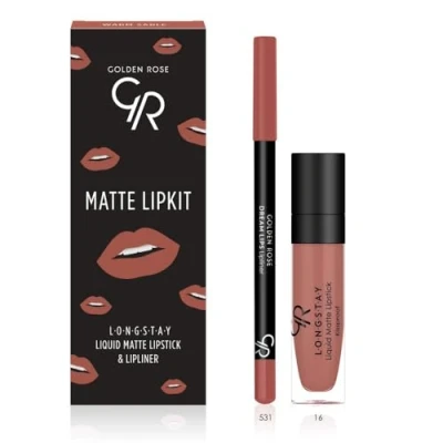 Afbeelding van Golden Rose Matte LIPKIT :WARM SABLE vloeibare lippenstift &amp; lipLiner combinatie