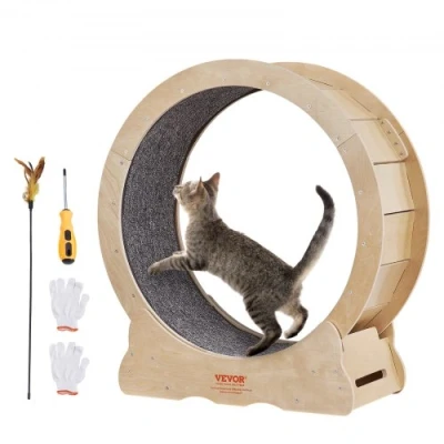 Image de VEVOR Roue d&#039;Exercice pour Chat 750 mm Grande de Tapis Roulant Intérieur Course Détachable et Taquin Marche Entraînement Convient Plupart des Chats