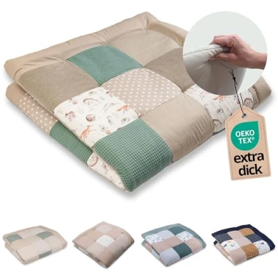 Image de ULLENBOOM tapis d&#039;éveil pour bébé, 140 x cm, 100 % certifié Oeko Tex, fabriqué en UE, épais et doux, rembourré, amis de la forêt, idéal comme couverture jeu