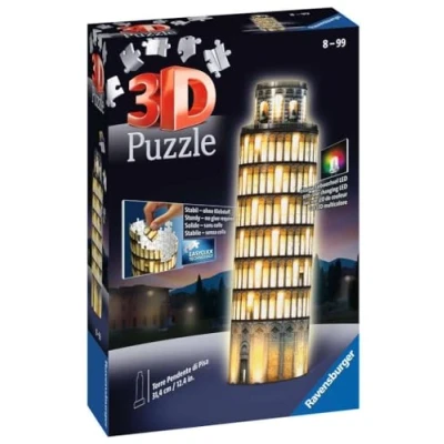 Image de Puzzle 3D Ravensburger Tour de Pise illuminée 216 pièces