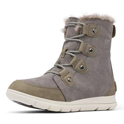 Afbeelding van Sorel Explorer Joan Waterdichte winterlaarzen voor dames, Grijs (Quarry X Black)