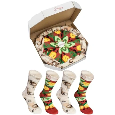 Afbeelding van Rainbow Socks Plantaardige pizza voor dames en heren 4 paar sokken, Meerkleurig