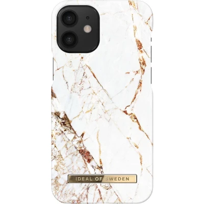 Afbeelding van iDeal of Sweden Backcover hoesje Carrara Gold geschikt voor iPhone 12 Mini
