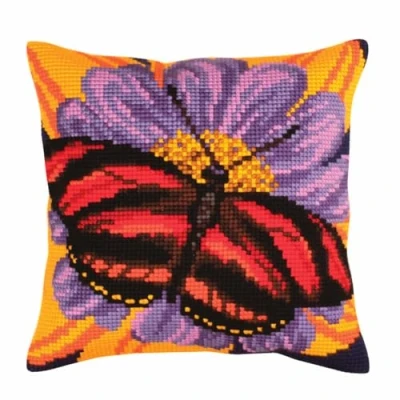 Afbeelding van Kussen borduurpakket Butterfly Collection d&#039;Art