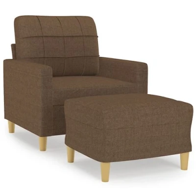 Image de vidaXL Fauteuil avec repose pied Marron 60 cm Tissu3201187