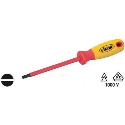 Afbeelding van VIGOR VDE Platte schroevendraaier Kopbreedte: 3 mm Koplengte: 100