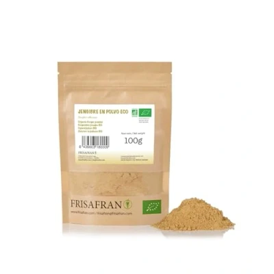 Image de FRISAFRAN Gingembre Bio en Poudre 100g De moulu végétalien sans additifs naturel