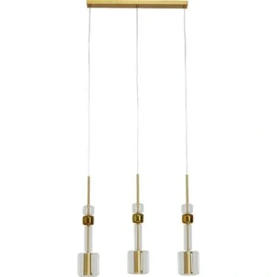 Afbeelding van Kare Candy Bar hanglamp, goudkleurig, staal, glas, 3 lamps.