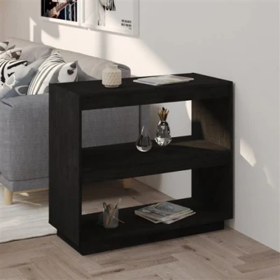 Afbeelding van Boekenkast 80x35x71 cm massief grenenhout zwart