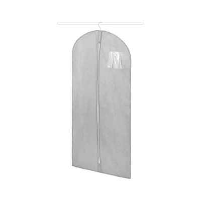 Afbeelding van Compactor RAN10163 Boston lange beschermhoes voor kleding en jas met ritssluiting, 60 x 137 cm, grijs/wit