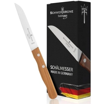 Afbeelding van Schwertkrone Schilmes 9cm RVS Lemmet &amp; Olijfhout Handvat Solingen Kwaliteit