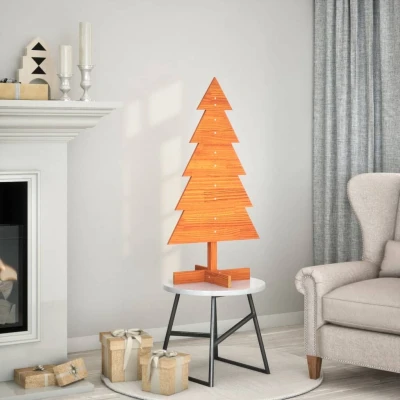 Afbeelding van vidaXL Kerstdecoratie kerstboom 100 cm massief grenenhout wasbruin