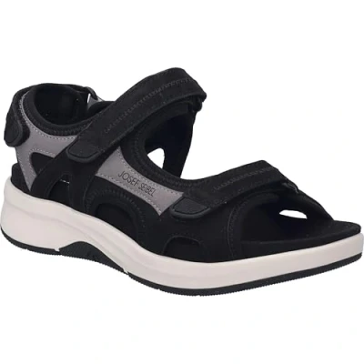 Afbeelding van Josef Seibel Estelle Sandalen schwarzgrau, Dames, Maat: 40, Schwarz grau Leer