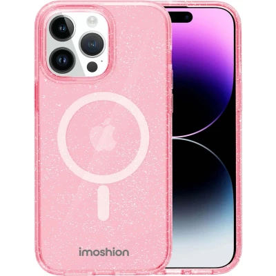 Afbeelding van imoshion Hoesje Geschikt voor iPhone 15 Pro Sparkle Backcover MagSafe Roze