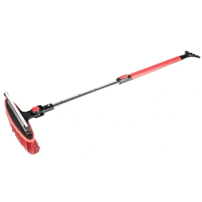 Afbeelding van Sneeuwschuiver met ijskrabber telescopisch 92 132 cm rood/zwart