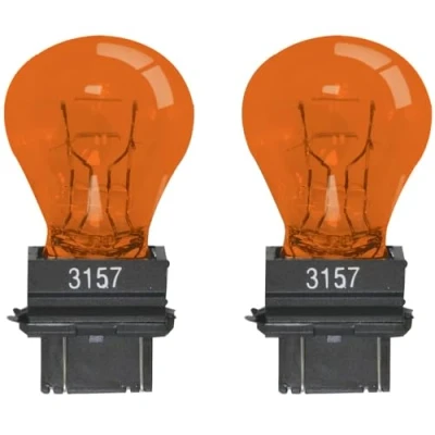 Image de cyclingcolors 2x ampoule 3157 12V P27/7W W2.5x16q 32/3CP S25q orange double filament voiture américaine et asiatique