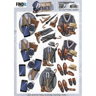 Afbeelding van 3D Cutting Sheets Amy Design We Are Men Clothes