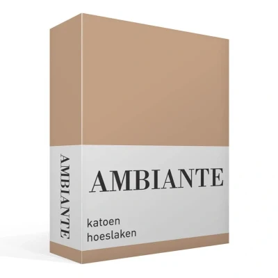 Afbeelding van Ambiante Cotton Uni Hoeslaken Eenpersoons 70x200 cm Khaki