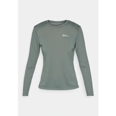 Afbeelding van Jack Wolfskin Vonnan Longsleeve, Dames, Maat: Small, Slate green