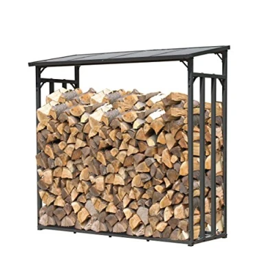 Afbeelding van QUICK STAR haardhoutrek van metaal, antraciet, XXL, 185 x 70 cm, 2,3 m3