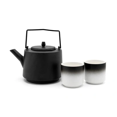 Afbeelding van Bredemeijer Tea set Hubei 1.2L black with 2 mugs