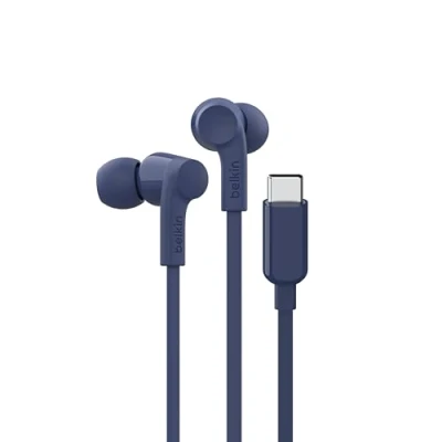 Image de Belkin SoundForm Écouteurs avec micro intra auriculaire filaire USB C isolation acoustique bleu