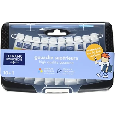 Image de Set de 10 tubes peinture gouache Lefranc Bourgeois avec pinceau