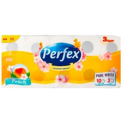 Afbeelding van Perfex Peach Toiletpapier 10 Rollen: Luxe 3 Laags Zachtheid &amp; Frisse Geur