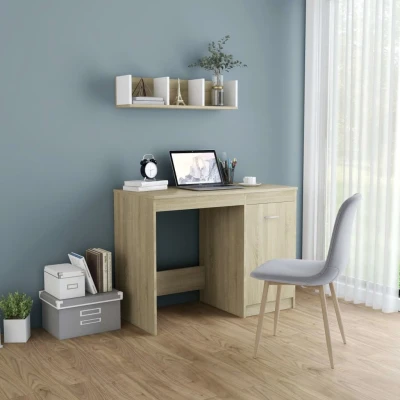 Afbeelding van Bureau 100x50x76 cm bewerkt hout sonoma eikenkleurig