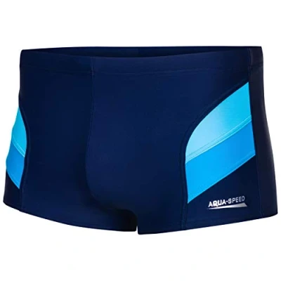 Afbeelding van Aqua Speed swimtrunks men Swimwear I tight short for Swimpants Swim Pants Boxed with UV protection Trunks Aron, size 5XL, navy blue/light blue/blue
