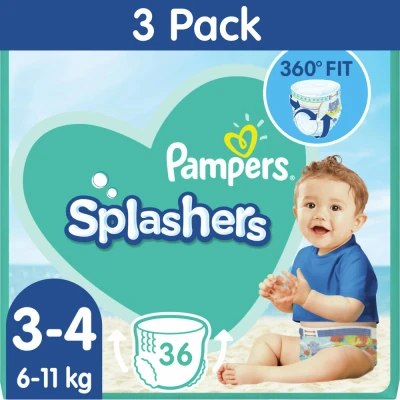 Afbeelding van Pampers Splashers Wegwerpbare Zwemluiers Maat 3/4 12 stuks